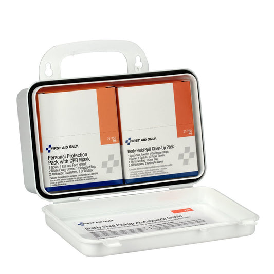 First Aid Only 3065 28 Piece Small Industrial Blood Borne Pathogens/Cpr Kit In Weatherproof Plastic Case