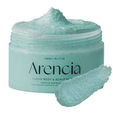 Fresh Cloud Sea Salt Body & Scalp Scrub (Mint)- Exfoliant, Bump Eraser For Silky Smooth Skin, Korean Skin Care