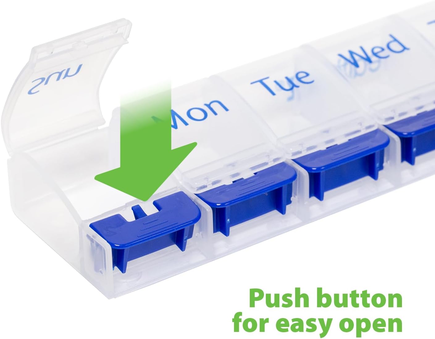 HealthA2Z® Pill Box | Easy to Open | Pill Case 7 Days | Medicine Organizer for OTC Medicine & Supplement : Health & Household