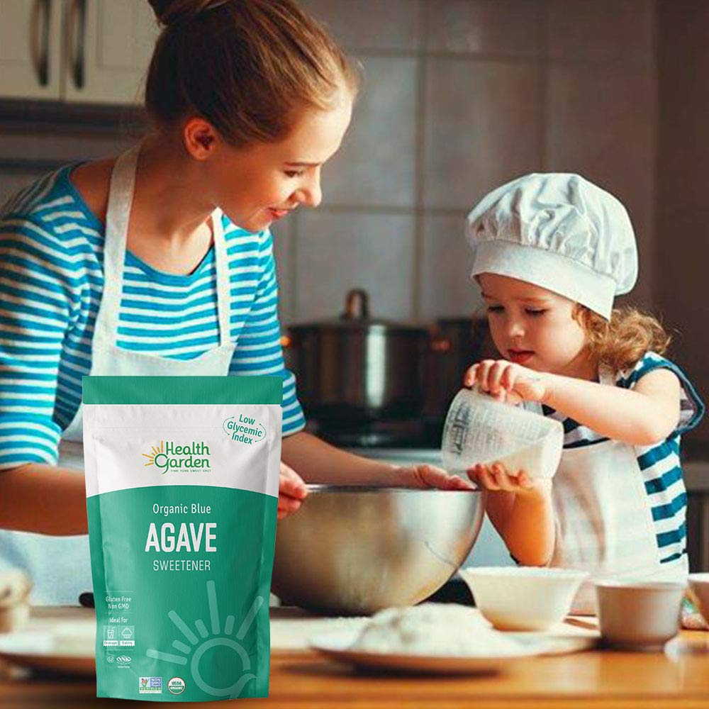 Health Garden Blue Agave Sweetener Crystals - Organic - Non Gmo - Low Glycemic - Kosher - Keto Friendly (12 Oz) : Grocery & Gourmet Food