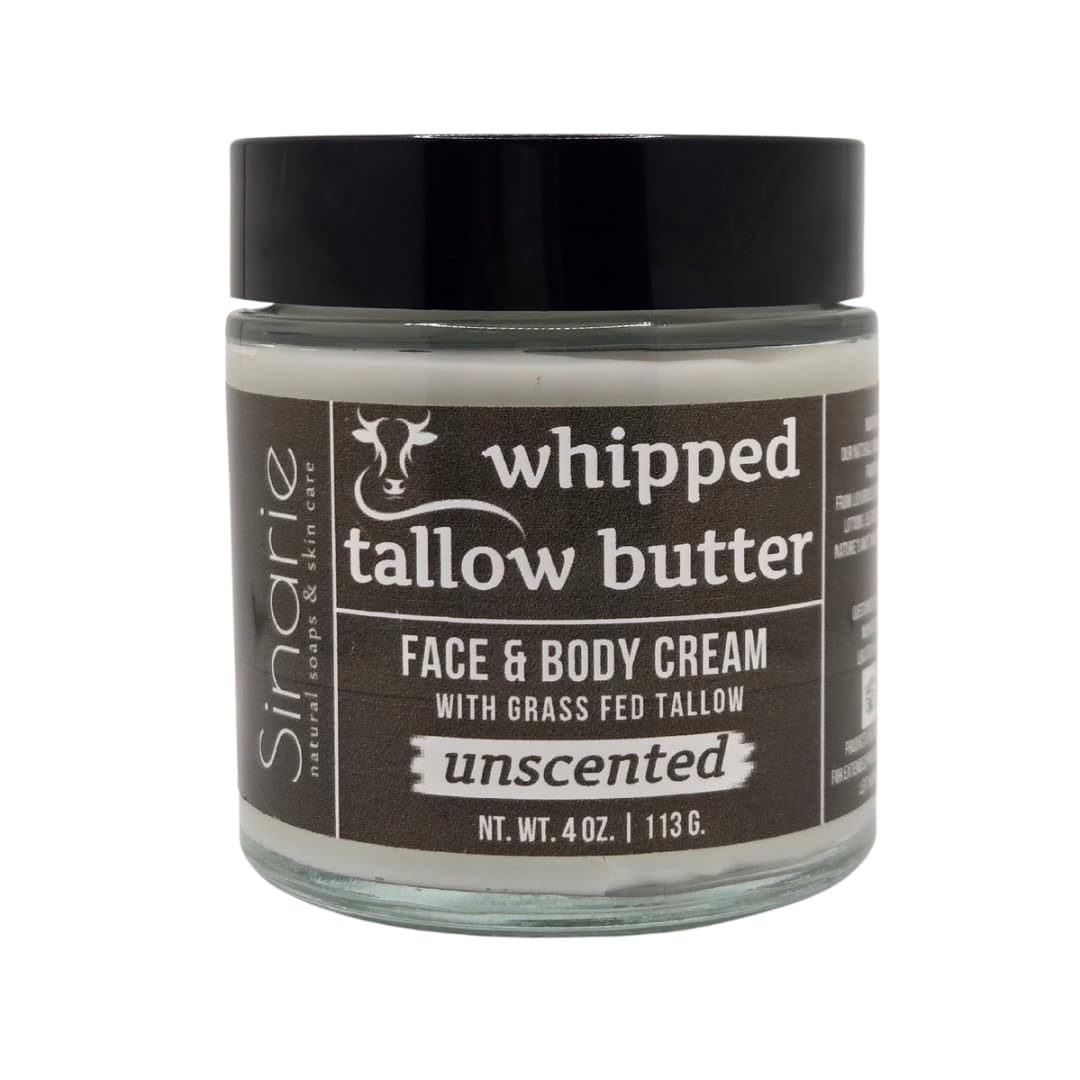 Grass-Fed Beef Tallow Body Butter - Emulsified, Non-Greasy Moisturizer, 4 Oz Soaps & Skin Care (4 Oz., Citrus Cream)