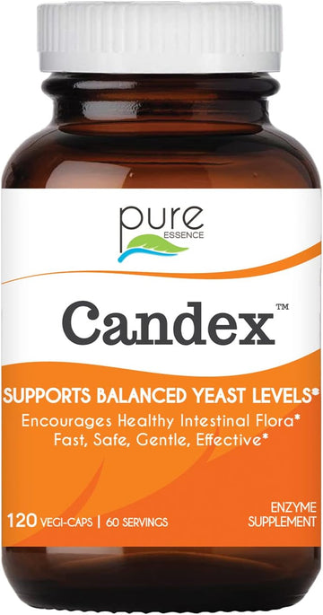 Pure Essence Candex Supplement - Yeast Overgrowth Supplement with Digestive Enzymes, Yeast Infection Probiotic Treatment for Men and Women - 120 Capsules