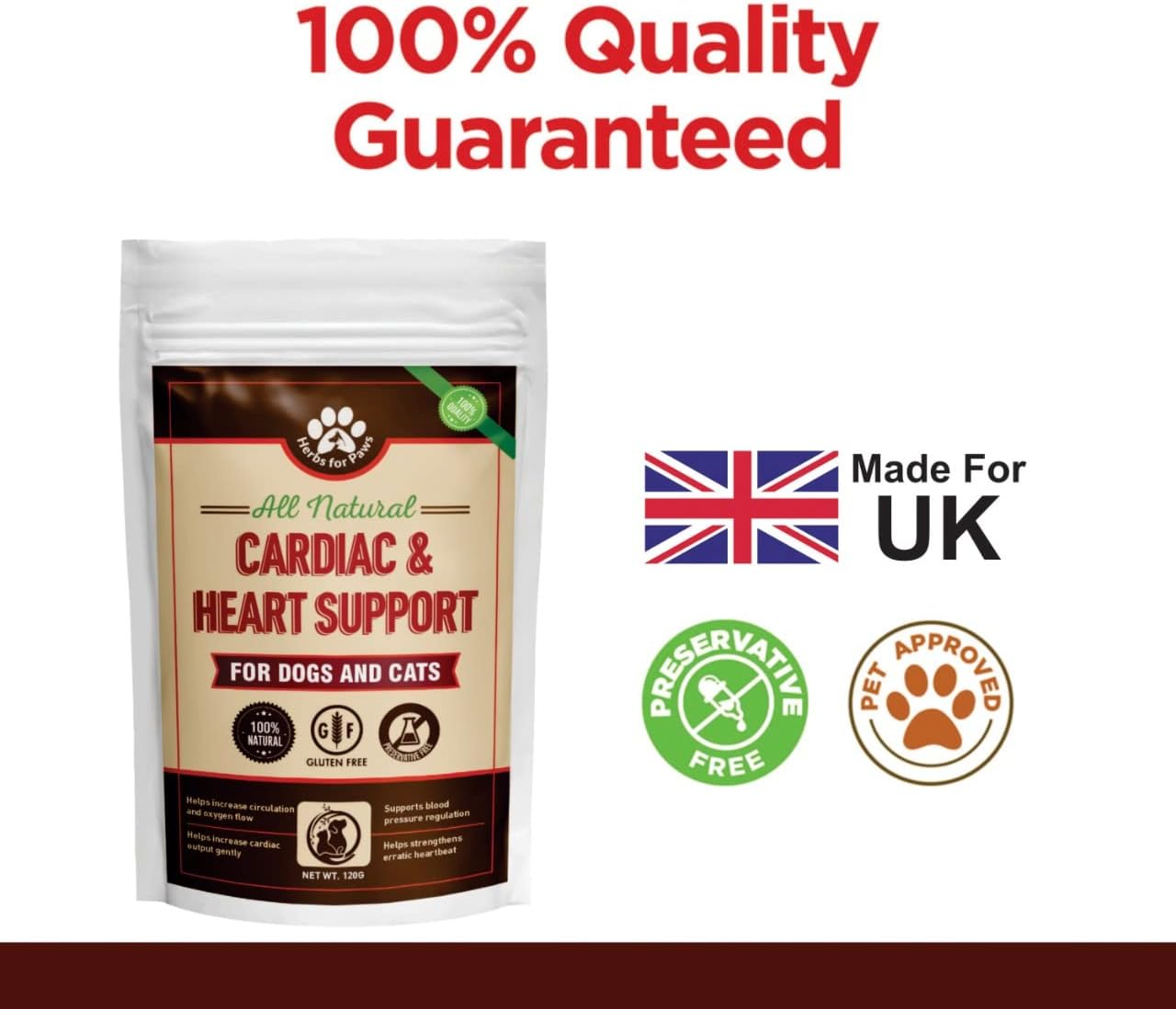 Dog Cardio Strength (120 Grams) Heart Murmur Hawthorn Supplement, Hawthorne for Dogs Vitamins for pet Heart Health| Made in USA - 4.0 OZ : Pet Supplies