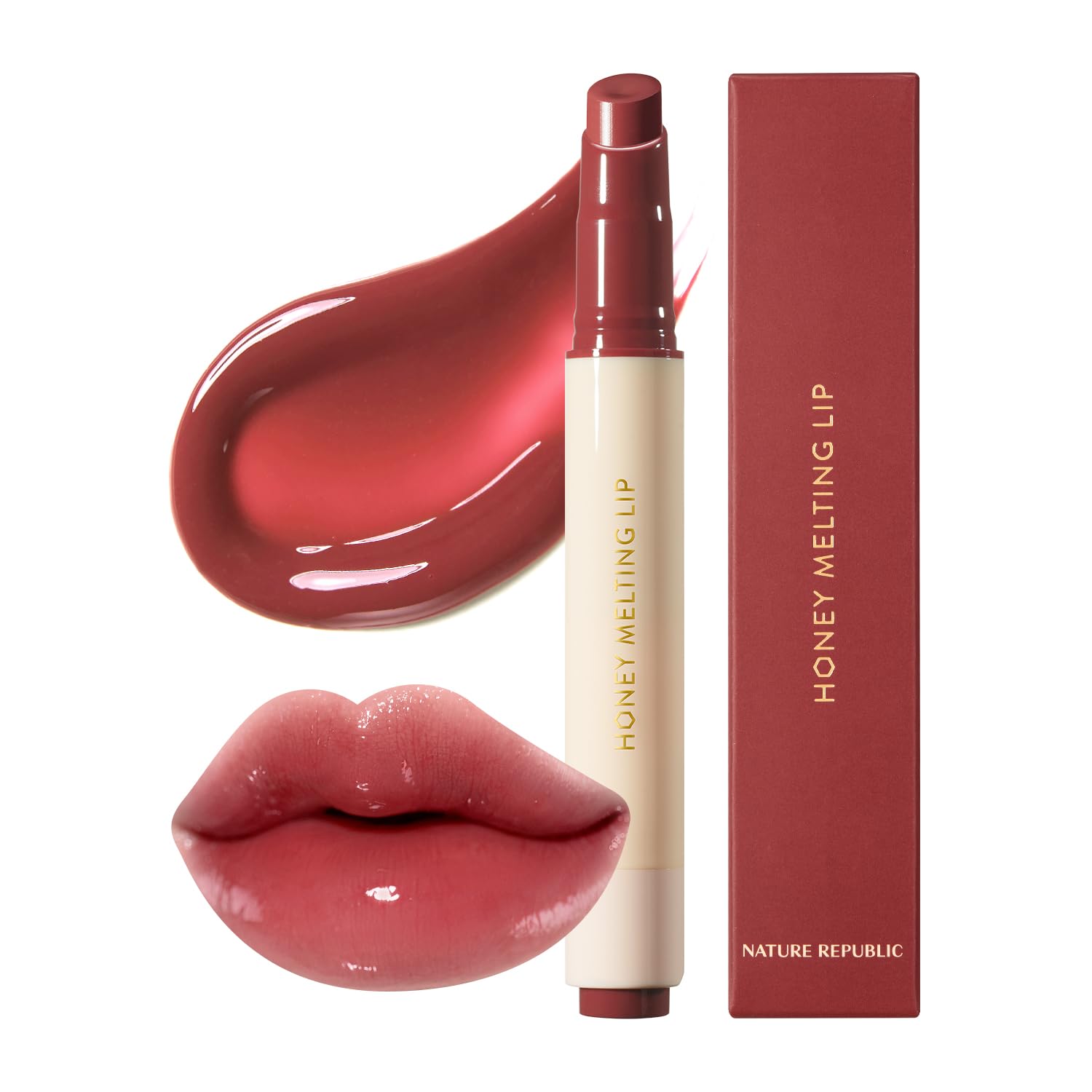 Nature Republic Honey Melting Lip (05 Plum) Soft Lip Stick, Korean Lip, Lip Gloss, Glow Lip, Glossy, Lip Balm, Lip Crayon, Jelly Gloss, Lip Pen, Tint,Valentines Day Gifts, Korean Make Up