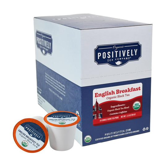 Organic Positively Tea Company, English Breakfast Black Tea, K-Cup Compatible, 24 Pods