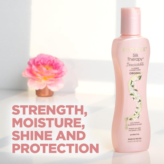 Biosilk Irresistible Collection Silk Therapy Leave-In Treatment, For All Hair Types, Jasmine & Honey Scent, Sulfate, Paraben, & Cruelty-Free, 5.64 Oz
