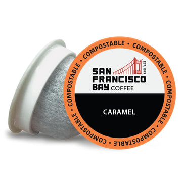 San Francisco Bay Compostable Coffee Pods - Caramel (80 Ct) K Cup Compatible including Keurig 2.0, Flavored, Medium Roast