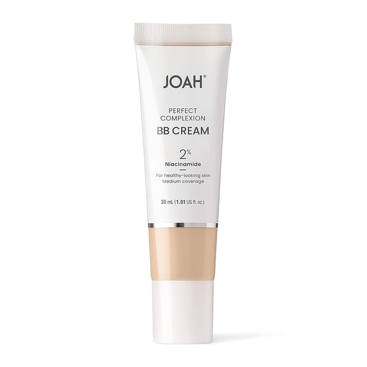 Joah Beauty Perfect Complexion Bb Cream With Hyaluronic Acid And Niaciminade, Korean Makeup With Medium Buildable Coverage, Evens Skin Tone, Lightweight, Semi Matte Finish, Fair With Warm Undertones
