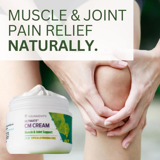 Youngevity Ultimate Cm Cream™ - Muscle And Joint Deep Soothing Analgesic Cream - Paraben Free - Back, Neck, Hand, And Feet Pain Support - Menthol 1.4% - (2 Oz Jar)