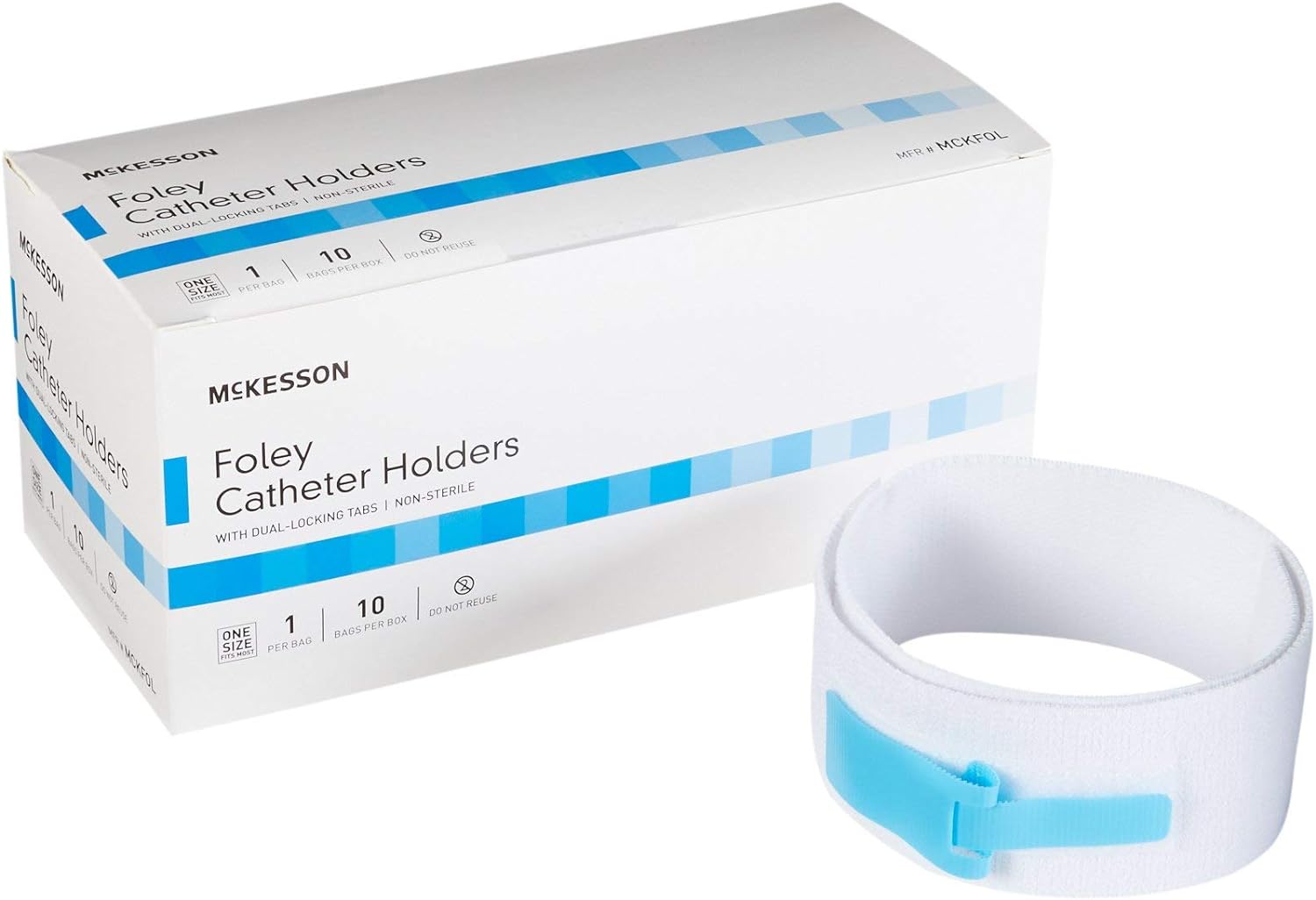 McKesson Foley Catheter Tube Holder with Dual-Locking Tabs - Urinary Leg Band Holder, 1 Count