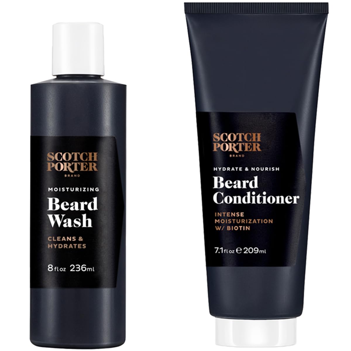 Scotch Porter Beard Wash & Conditioner – Cleanse, Moisturize, Hydrate & Soften Coarse, Dry Beard Hair while Encouraging Growth for a Fuller, Healthier-Looking Beard