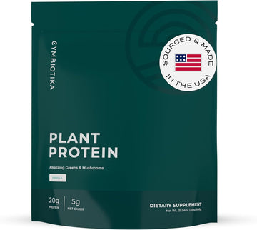 Cymbiotika Plant-Based Protein Powder For Women & Men, Soy & Gluten Free, Low Carb, Vegan, Keto, Plant Protein Drink & Smoothie Mix, For Energy, Recovery & Gut Health, Vanilla, 2 Lb Bag