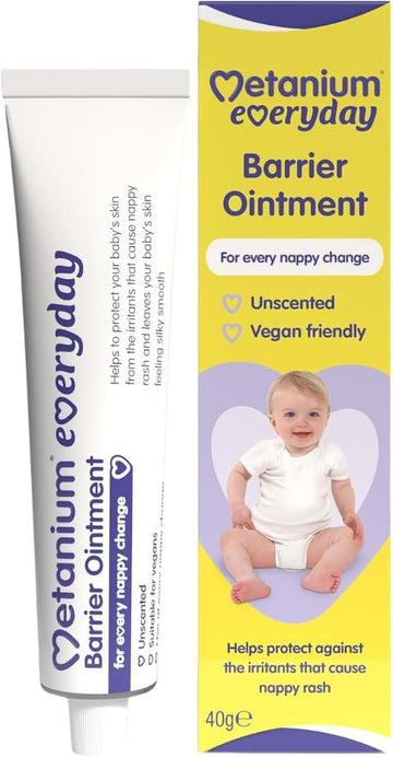 Metanium Everyday Barrier Ointment, Protection From Irritants, For Everyday Nappy Change, Fragrance Free, Lanolin Free 40 G