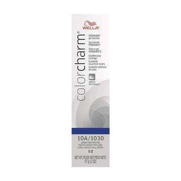 Colorcharm Permanent Gel Hair Color For Gray Coverage, 10A Palest Ash Blonde, 2 Oz