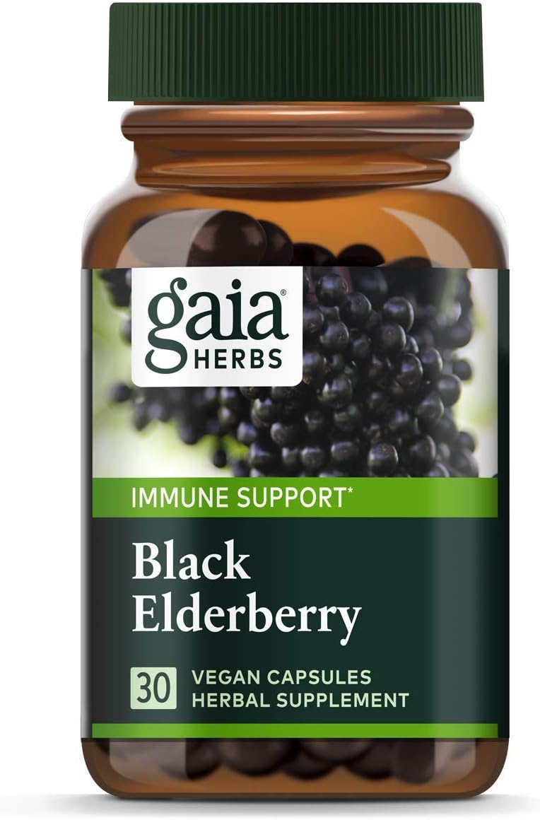 Gaia Herbs Black Elderberry (Sambucus Nigra) 30 Ct, Caps