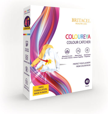 COLOUREYA 4 in 1 Color Catcher Sheets for Laundry | Color Trapper and Guard for Clothes | For long lasting protection of laundry | (40 Sheets)