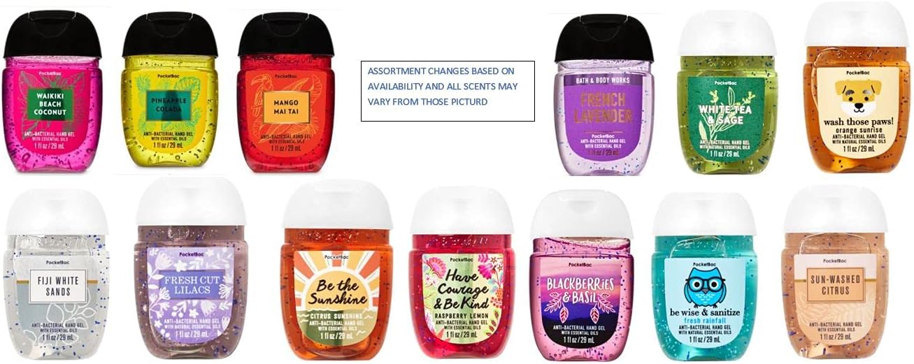 Bath And Body Works Pocketbac Hand Sanitizer Grab Bag Bundle Pack Of (10) Anti-Bacterial Hand Gels By Bath & Body Works