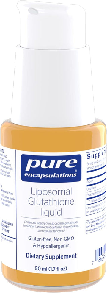 Pure Encapsulations Liposomal Glutathione Liquid | Enhanced Absorption Liposomal Glutathione To Support Antioxidant Defense, Detoxification And Cellular Function | 1.7 Fl. Oz