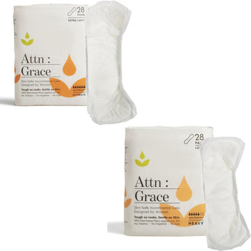 Attn: Grace Heavy And Ultimate Incontinence Pads For Women (28 Pads Per Pack/56 Total)- High Absorbency Sensitive Skin Protection For Bladder Leakage Or Postpartum/Discreet, Breathable, & Plant-Based