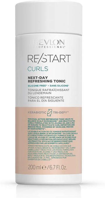Revlon Professional Professional Re/Start Curls Next-Day Refreshing Tonic Hair Treatment To Revive Dull (200Ml) Frizz Control, Silicone Free, Unisex, White