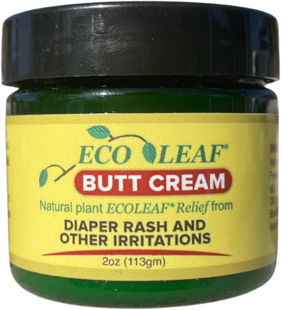 Butt Cream Symptomatic Rash Relief | Made in the USA with Organic Plant Extracts & Oils | Great for Diaper Rashes, Chafing, Burns, Cuts, Itching | Designed for Babies, Kids, Adults, Athletes