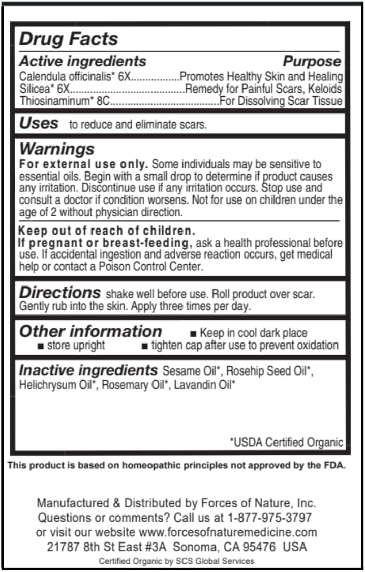 Forces Of Nature, Medicine Scar Control Rollerball Organic, 0.14 Fl Oz : Health & Household