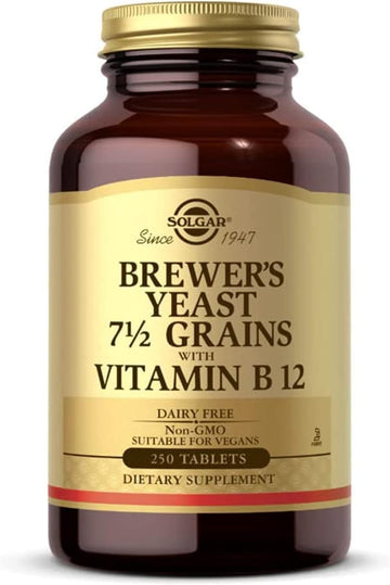 Solgar Brewer'S Yeast 7 ½ Grains With Vitamin B12 - 250 Tablets, Pack Of 2 - Non-Gmo, Vegan, Dairy Free, Kosher - 82 Total Servings