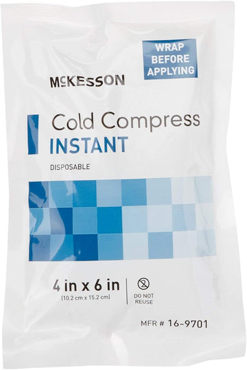 Mckesson Cold Compress, Instant Cold Pack, Disposable, 4 In X 6 In, 1 Count, 24 Packs, 24 Total