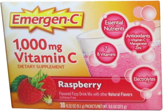 Emergen-C, Raspberry, 30 pkt (Pack of 4) : Health & Household