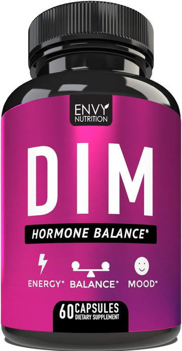 DIM Supplement- Estrogen Supplement for Women and Men - Estrogen for Women Metabolism, Menopause Relief, Energy & Mood Diindolylmethane - 60 Day Supply - 60 DIM Capsules