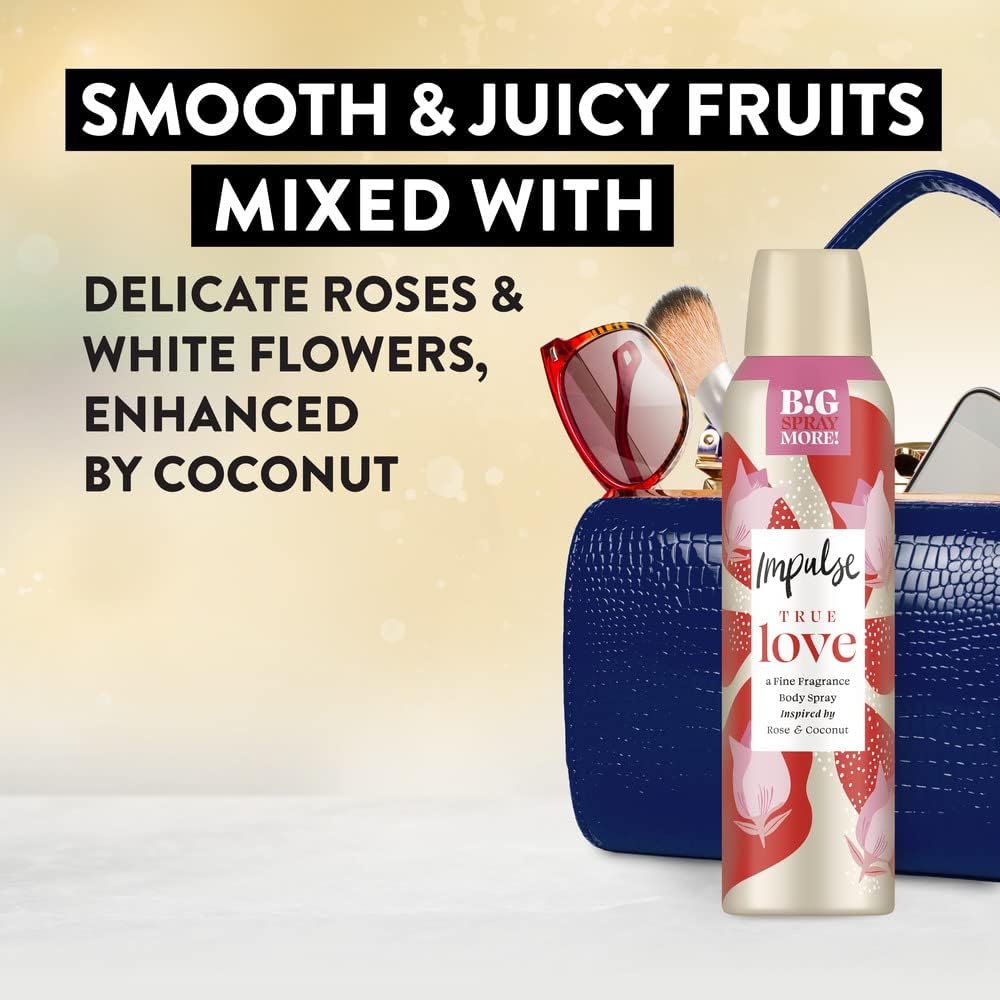 Impulse True Love Body Spray Deodorant 6 X 150 Ml