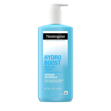 Neutrogena Hydro Boost Body Gel Cream With Hyaluronic Acid, Hydrating Body Lotion For Dry Skin, Fragrance-Free Hyaluronic Acid Moisturizer, 16 Oz