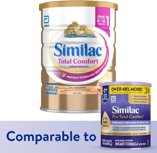 Similac Total Comfort* Infant Formula, Imported, Easy-To-Digest Baby Formula Powder, Non-Gmo, 820 G (28.9 Oz) Can