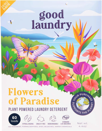 Detergent Sheets - Rainforest Breeze Scented (60 Loads) - Eco-Friendly Laundry Detergent Sheets, Hypoallergenic, No Plastic Jugs Or Waste - Based In The Usa