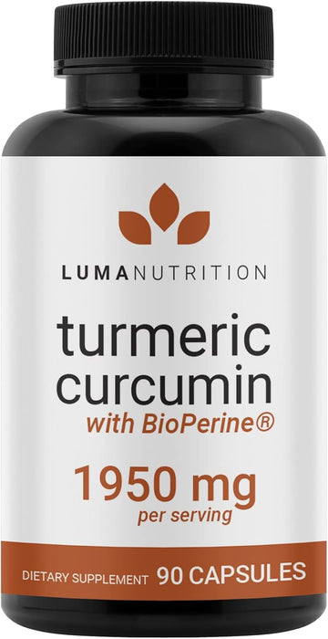 Turmeric Curcumin With Black Pepper - 95% Curcuminoids - 1950Mg Per Serving - Premium Turmeric Supplement - With Bioperine For Max Absorption - Made In Usa - 90 Capsules