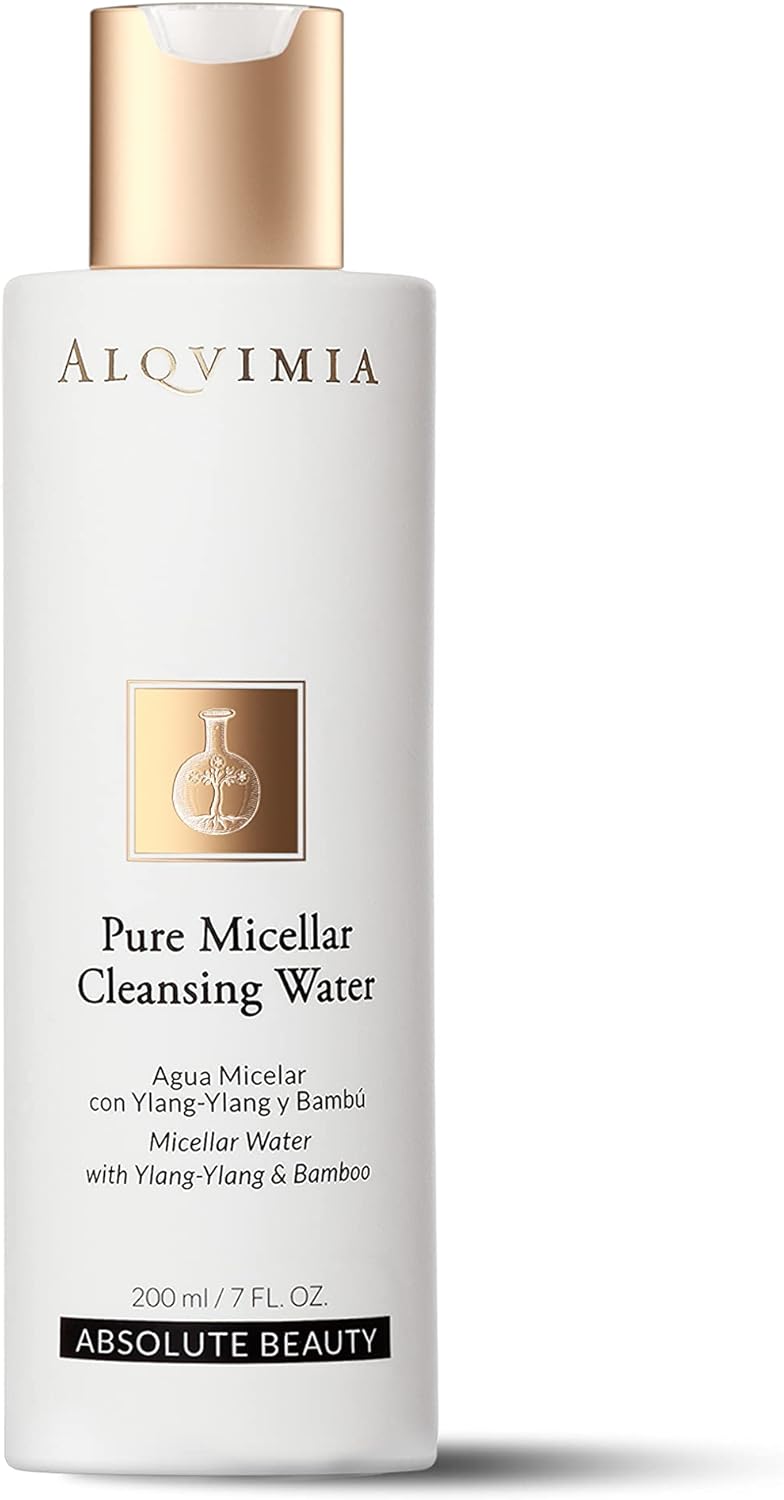 Alqvimia Micellar Cleansing Water with Ylang-Ylang and Bamboo, Make Up Remover, Facial Cleansing and Protection Against Blemishes, Facial Toner for Day and Night, 200 ml