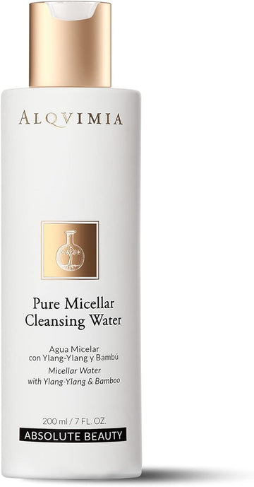 Alqvimia Micellar Cleansing Water with Ylang-Ylang and Bamboo, Make Up Remover, Facial Cleansing and Protection Against Blemishes, Facial Toner for Day and Night, 200 ml
