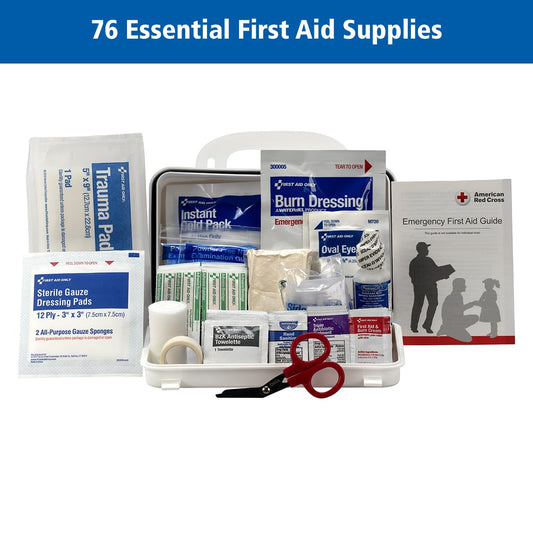 First Aid Only 91322 Ansi A 2021 And Osha Compliant First Aid Kit, 10-Person Emergency First Aid Kit For Business, Home, Car, And Worksites, 76 Pieces