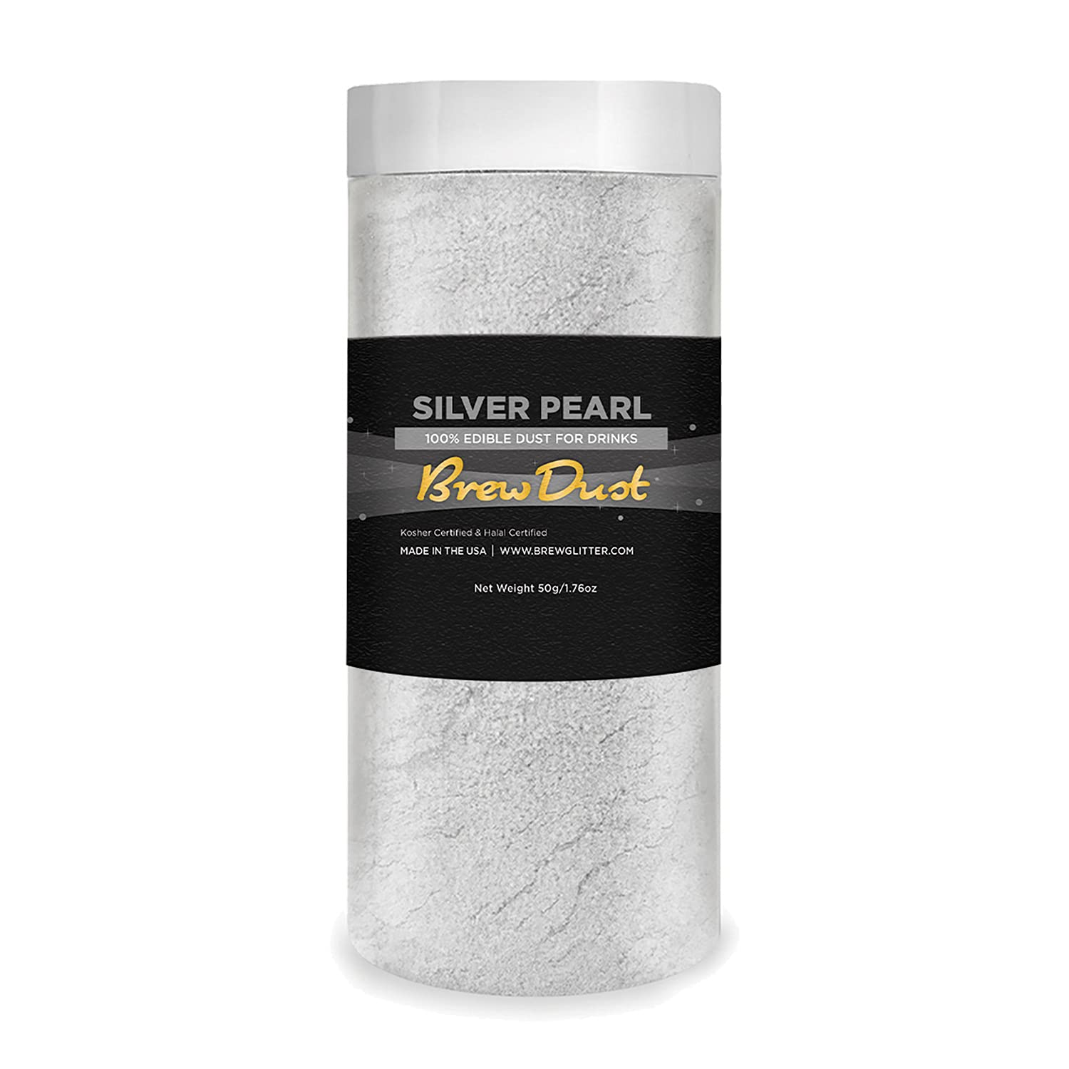 Bakell'S Silver Pearl Brew Dust - (50 Gram 1X Jar) | Edible Shimmer Dust For Any Luxurious Beverage!