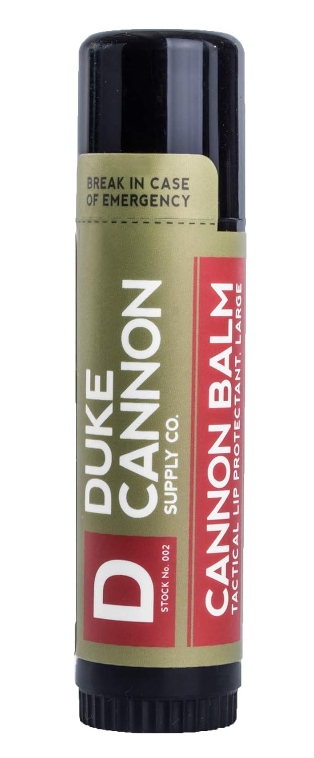 Duke Cannon Cannon Balm 140° Tactical Lip Protectant - Spf 30 Lip Balm For Men, Blood Orange Mint Flavor, 0.56Oz - Extra Large, All-Natural, Military-Tested Lip Balm