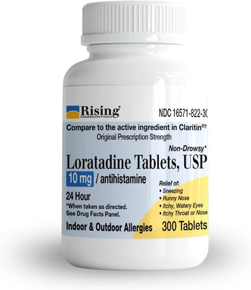 Rising Pharma Allergy Relief - Loratadine Tablets 10Mg - Antihistamine, Allergy Relief Product - 300 Tablets