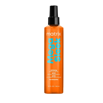 Matrix Mega Sleek Iron Smoother Defrizzing Leave-In Spray | Protects Against Heat Damage Leaving Hair Smooth & Frizz-Free | For All Hair Types | Packaging May Vary | 8.5 Fl. Oz