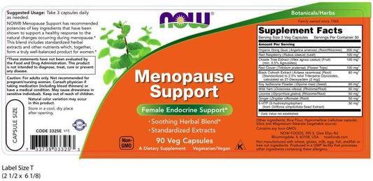 Now Foods Supplements, Menopause Support, Blend Includes Standardized Herbal Extracts And Other Nutrients, 90 Veg Capsules