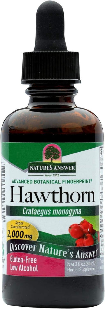Nature'S Answer Hawthorne Berry Herbal Extract Supplement With Organic Alcohol, 2-Fluid Ounces | Promotes Healthy Blood Circulation | Immune System Booster | Improves Cardiovascular Health