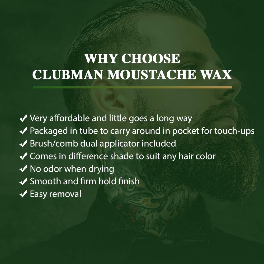 Clubman Moustache Wax Neutral 0.50 Oz : Mustache Waxes : Beauty & Personal Care