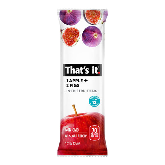 That'S It. Apple + Fig Fruit Bars 100% All Natural, No Artificial Ingredients Or Preservatives Delicious Healthy Snack For Children & Adults, Vegan, Gluten Free, Paleo, Kosher, Non Gmo (12 Pack)