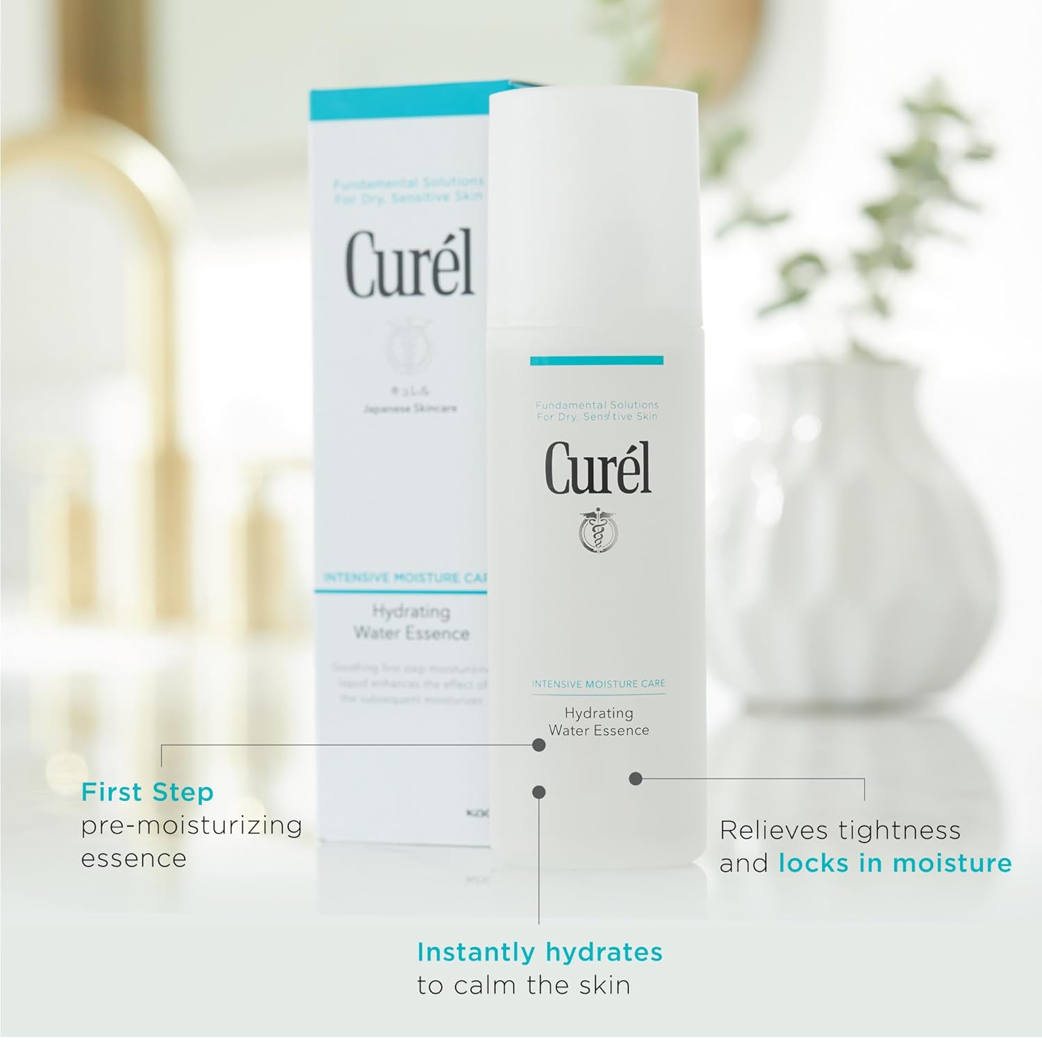 Curel Japanese Skin Care Hydrating Water Essence Toner, Water Based Face Moisturizer For Dry Skin, Serum For Face, 5 Oz : Beauty & Personal Care