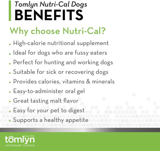 Tomlyn High Calorie Nutritional Gel for Dogs, (Nutri-Cal) 4.25oz (4 Pack)