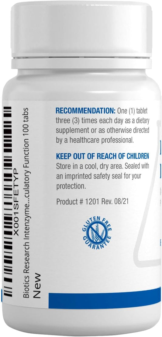 Biotics Research Intenzyme Forte™ Proteolytic Pancreatic Enzymes, Pancreatin, Bromelain, Papain, Lipase, Amylase–Supplement Supports Healthy Protein Digestion–Immune & Circulatory Function 100 Tablets