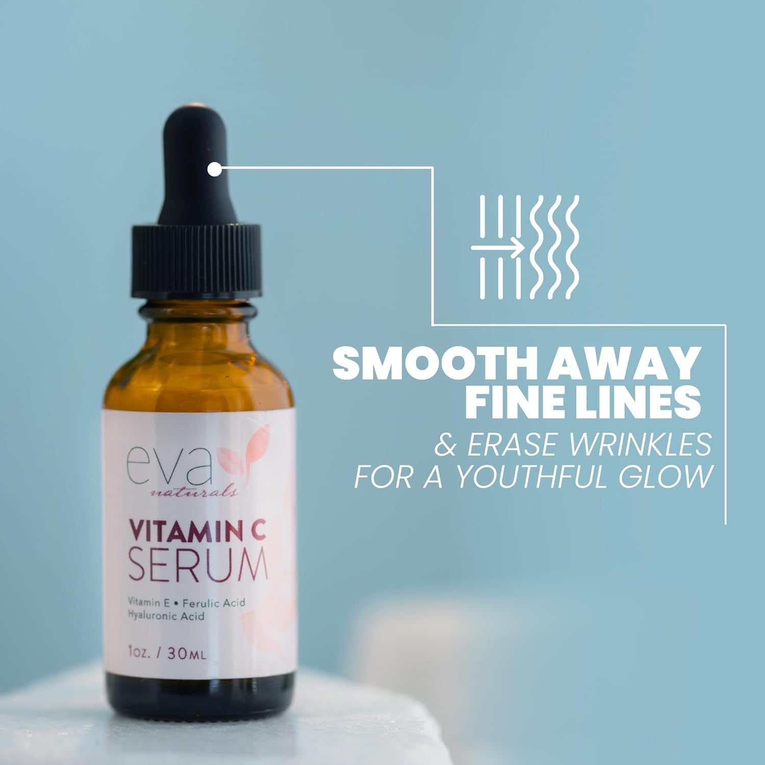 Natural Firm & Glow Skincare Set Of 3 Serums – Skin Care Kit With 20% Vitamin C Serum, Peptide Complex Serum, Niacinamide Vitamin B3 Serum To Brighten Complexion And Smooth Wrinkles By Eva Naturals